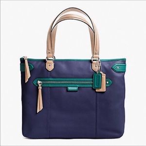 Coach Poppy Daisy Spectator Leather Emma Tote Bag